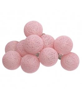 Pink Light garland, LED light bullets, 10 pcs., light pink