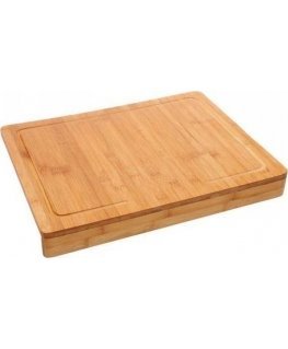 Secret De Gourmet Bamboo Bambuko lenta, pjaustymo lenta - 2 viename, su apvadu, 45 x 34,3 x 5 cm
