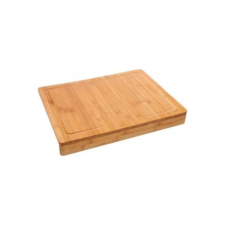 Secret De Gourmet Bamboo Bamboo board, cutting board - 2 in 1, with rim, 45 x 34.3 x 5 cm