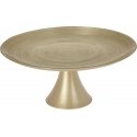 KOOPMAN Gold glass plate on a leg 28 cm