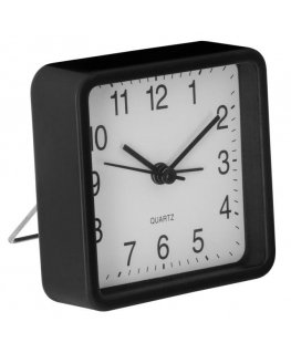 Silent table clock for bedroom alarm clock with QUARTZ mechanism black