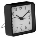 Silent table clock for bedroom alarm clock with QUARTZ mechanism black