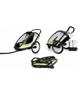 Hamax Breeze One - single 2in1 bicycle trailer for one child | White/Green