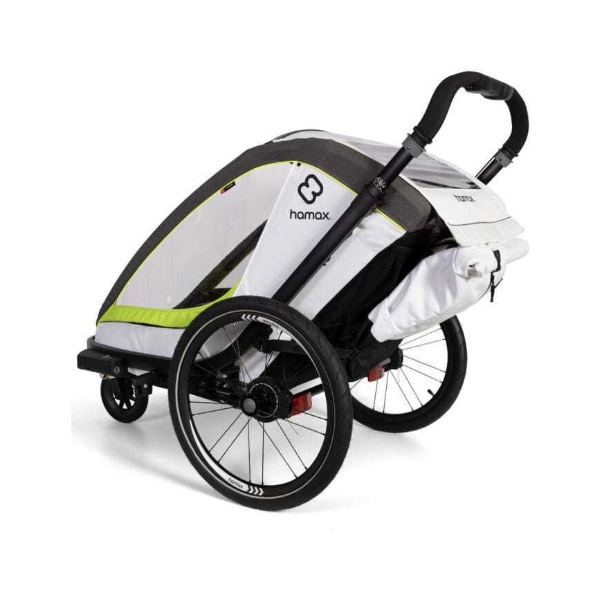 Hamax Breeze One - vienvietė 2in1 dviračio priekaba vienam vaikui | Balta/Žalia – 4