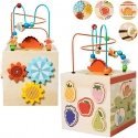 Lean Toys Mokomasis kubas sensorinis rūšiuotojas 5 lygių medinis Lean Toys Mokomasis kubas sensorinis rūšiuotojas 5 lygių medinis