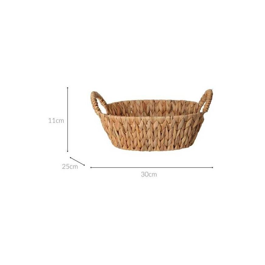 Home Styling Collection Pintas vandens hiacinto duonos krepšelis BRAID, su rankenomis, 30 x 25 cm – 2