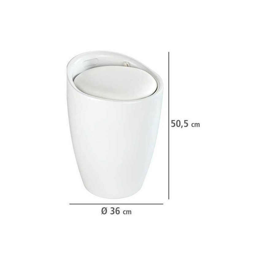 Laundry basket with seat CANDY, white, 2in1, WENKO – 3