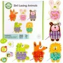 WOOPIE Green Wooden Shoelaces 5in1 Animals for Threading