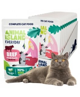 ANIAL ISLAND Everyday Jelly Veal - kissan märkäruoka - 12 x 85g