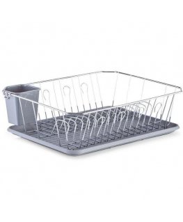 Zeller drainage stand 45.5 x 35 x 13.5 cm plastic / chrome-plated metal Grey