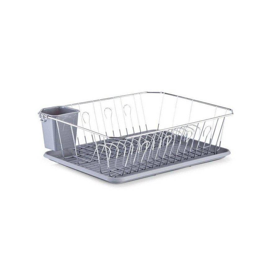 Zeller drainage stand 45.5 x 35 x 13.5 cm plastic / chrome-plated metal Grey