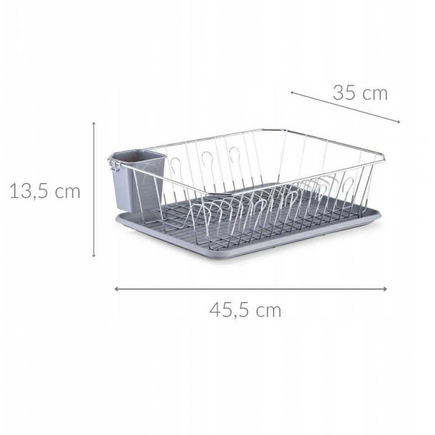Zeller drainage stand 45.5 x 35 x 13.5 cm plastic / chrome-plated metal Grey – 2