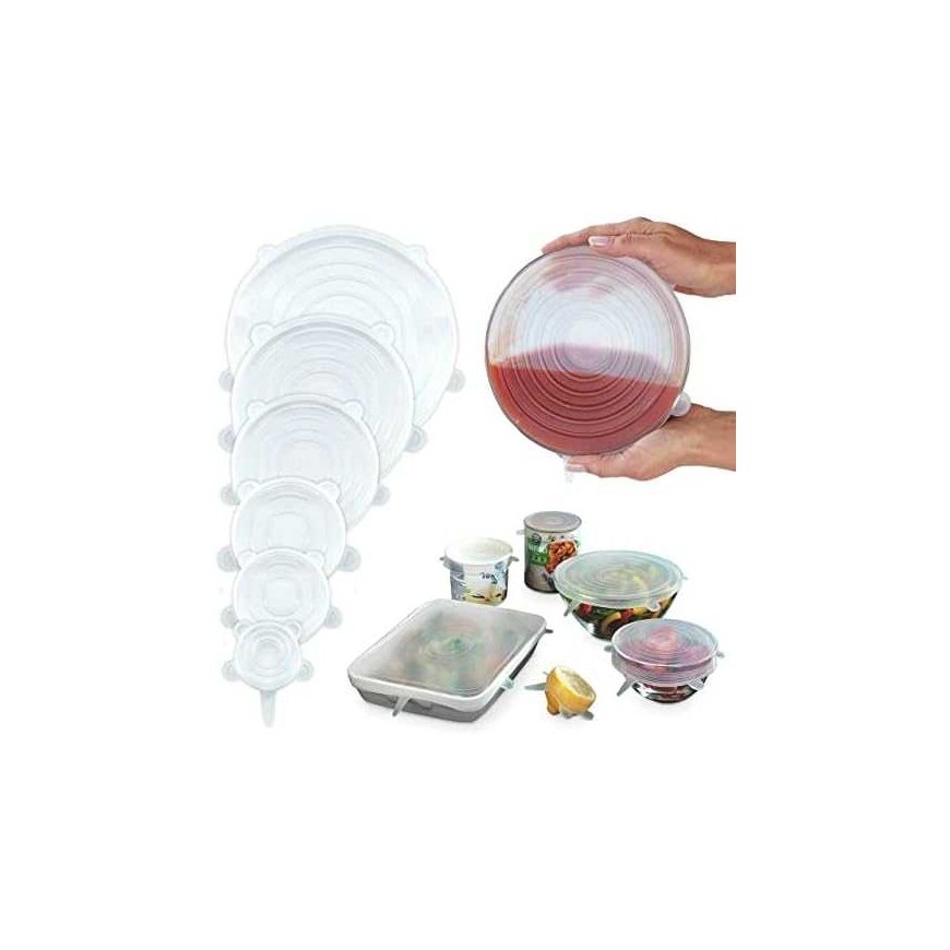 Maximex PIECES Silikoniniai dangteliai indams, elastingi, 6 vnt – 4