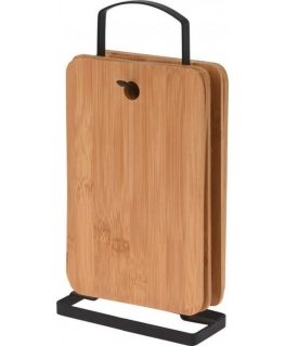 Mondex Bamboo -aamiaislauta, leikkuulaudat + teline, 6 laudan sarja