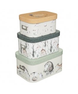 Atmosphera PIECES Decorative boxes with lid Forest Friends, 3 pcs.
