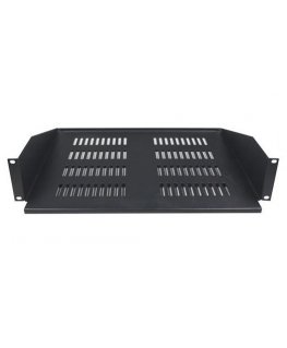 Deltaco 19 fast hylla, 2U 367mm djup, max 17Kg Seadmekapi riiul