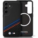 Case BMW Leather Tricolor Crossing Stripes MagSafe Samsung Galaxy S25 black Case BMW Leather Tricolor Crossing Stripes MagSafe Samsung Galaxy S25 black