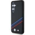 Case BMW Leather Tricolor Crossing Stripes MagSafe Samsung Galaxy S25 black Case BMW Leather Tricolor Crossing Stripes MagSafe Samsung Galaxy S25 black