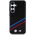 Case BMW Leather Tricolor Crossing Stripes MagSafe Samsung Galaxy S25 black Case BMW Leather Tricolor Crossing Stripes MagSafe Samsung Galaxy S25 black