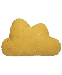 Atmosphera Cloud-shaped decorative pillow, yellow, cotton, 28 x 45 cm