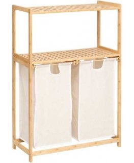 Bamboo Bambukinė lentyna su skalbinių krepšeliu TIDY BOX, 72 x 33 x 109 cm