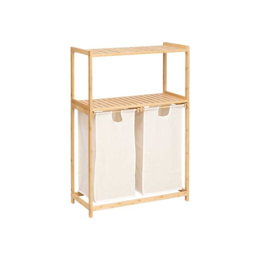Bamboo Bambukinė lentyna su skalbinių krepšeliu TIDY BOX, 72 x 33 x 109 cm