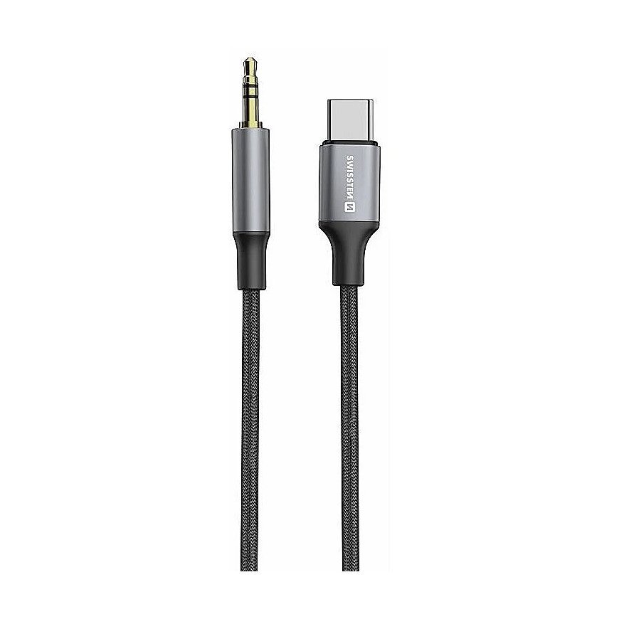 Swissten Audio Adapter Textile USB-C - 3.5mm Jack Cable 1.5m – 2