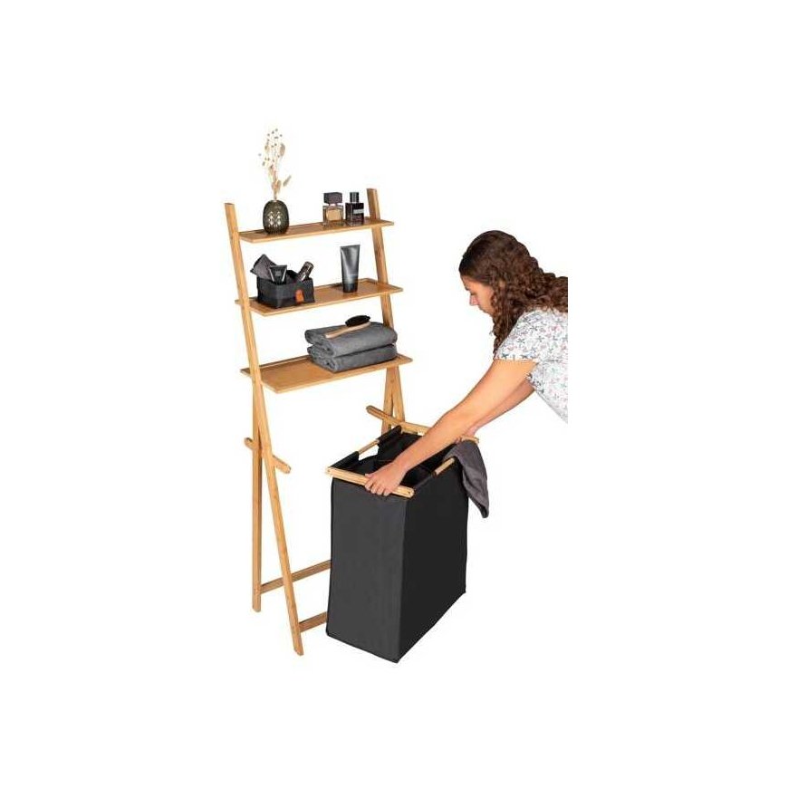 Wenko ECORI ladder shelf with laundry basket – 4