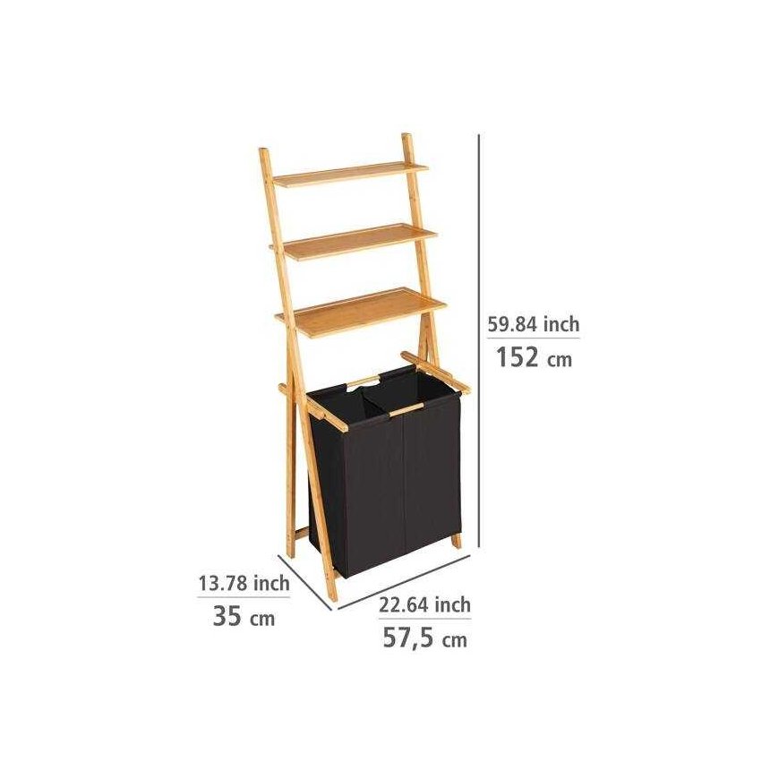 Wenko ECORI ladder shelf with laundry basket – 5