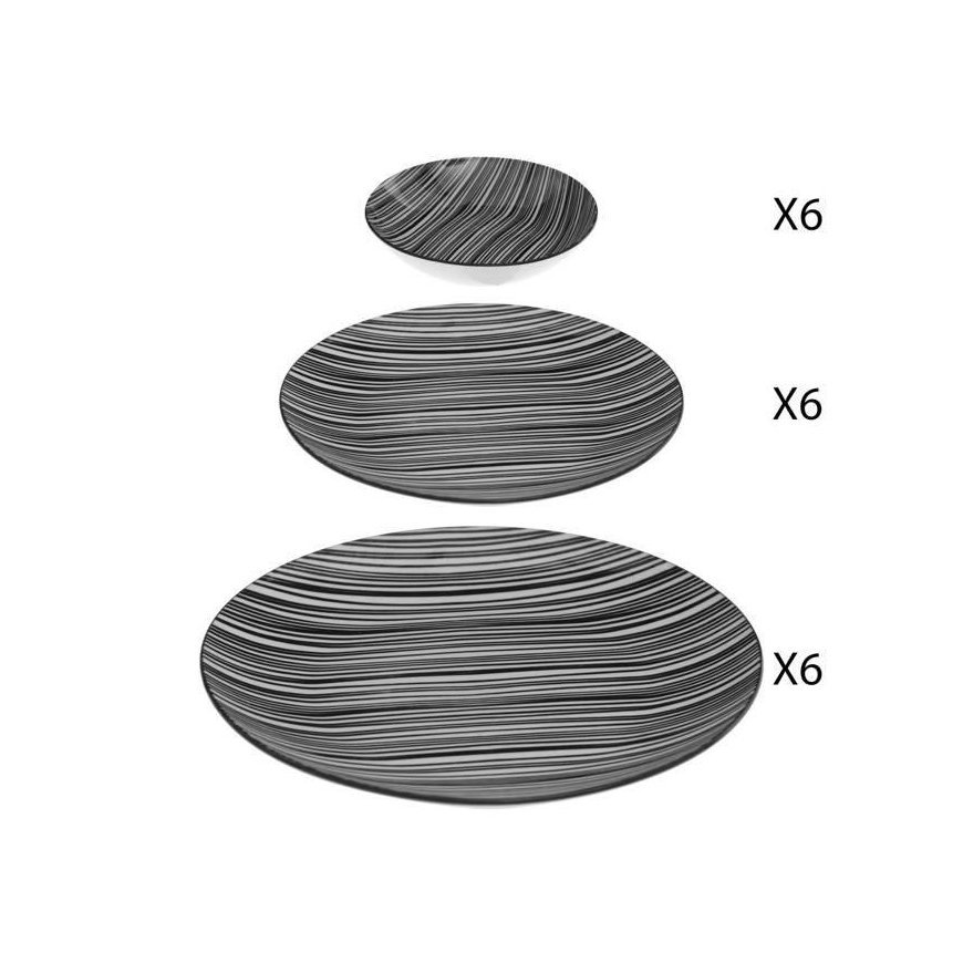 Secret De Gourmet BOHEMIA ZEBRE plate set, 18 pieces – 2