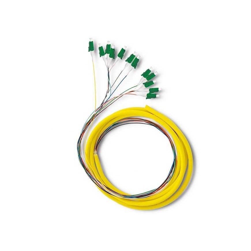 Qoltec 12 x LC/APC fiber optic patch cord | Singlemode | G652D | 2 m
