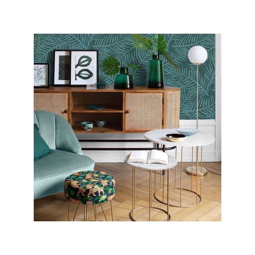 Dekoracja Domu Lamp Floor lamp with round shade, metal, gold, 134 cm – 3