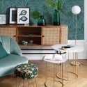 Dekoracja Domu Lamp Floor lamp with round shade, metal, gold, 134 cm