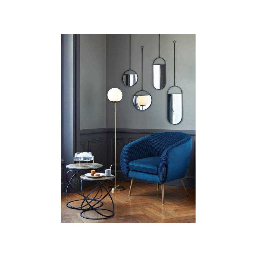 Dekoracja Domu Lamp Toršeras su apvaliu gaubtu, metalas, auksas, 134 cm – 4