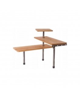Bamboo Bamboo and stainless steel freestanding corner shelf for the kitchen, 3 levels and 4 ...