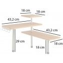 Bamboo Bamboo and stainless steel freestanding corner shelf for the kitchen, 3 levels and 4 ... Bamboo Bamboo and stainless steel freestanding corner shelf for the kitchen, 3 levels and 4 ...