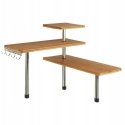 Bamboo Bamboo and stainless steel freestanding corner shelf for the kitchen, 3 levels and 4 ... Bamboo Bamboo and stainless steel freestanding corner shelf for the kitchen, 3 levels and 4 ...