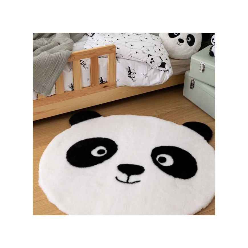 Round panda rug with ears SMILE, Ø 100 cm – 5