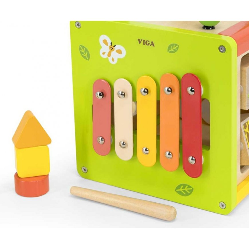 Viga 44716 5in1 educational cube with labyrinths and cymbals – 5