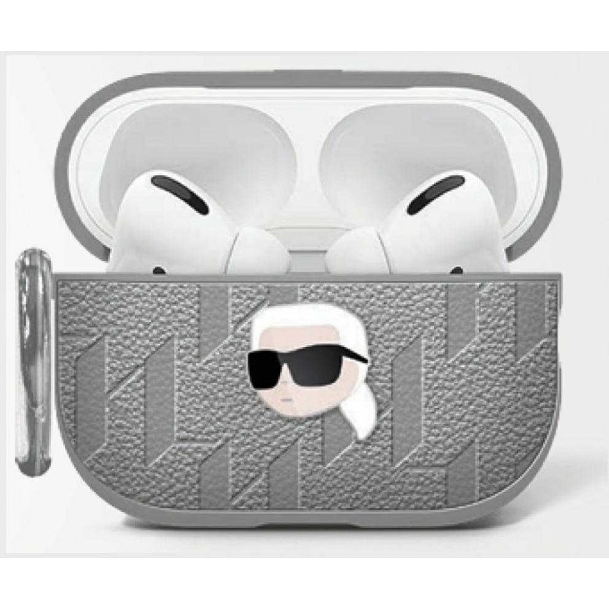 Karl Lagerfeld Monogram Karl Head Case for AirPods 4 silver