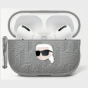 Dėklas Karl Lagerfeld Monogram Karl Head do AirPods 4 sidabrinė Dėklas Karl Lagerfeld Monogram Karl Head do AirPods 4 sidabrinė