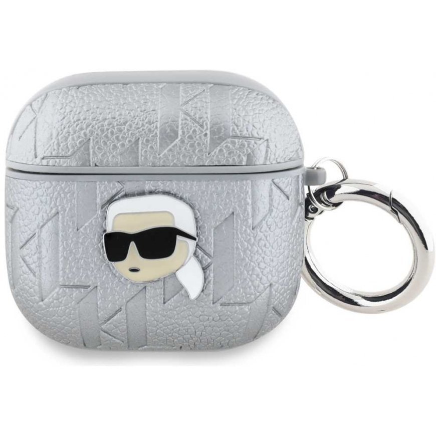 Dėklas Karl Lagerfeld Monogram Karl Head do AirPods 4 sidabrinė – 3