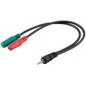 Goobay PC Headset Adapter, 1x 3.5 mm AUX 4-Pin to 2x 3.5 mm AUX 3-Pin, 0.3m Goobay PC Headset Adapter, 1x 3.5 mm AUX 4-Pin to 2x 3.5 mm AUX 3-Pin, 0.3m