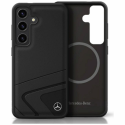 Case Mercedes Leather Horizontal Debossed Curves MagSafe for Samsung Galaxy S25 black Case Mercedes Leather Horizontal Debossed Curves MagSafe for Samsung Galaxy S25 black