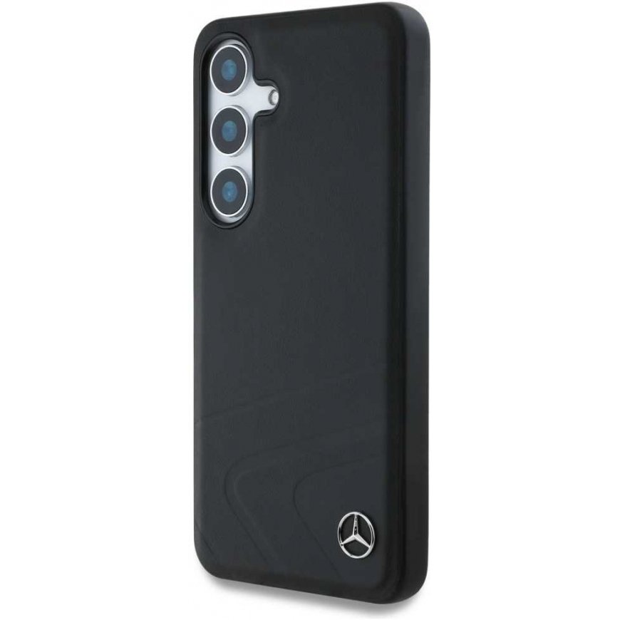 Case Mercedes Leather Horizontal Debossed Curves MagSafe for Samsung Galaxy S25 black – 4