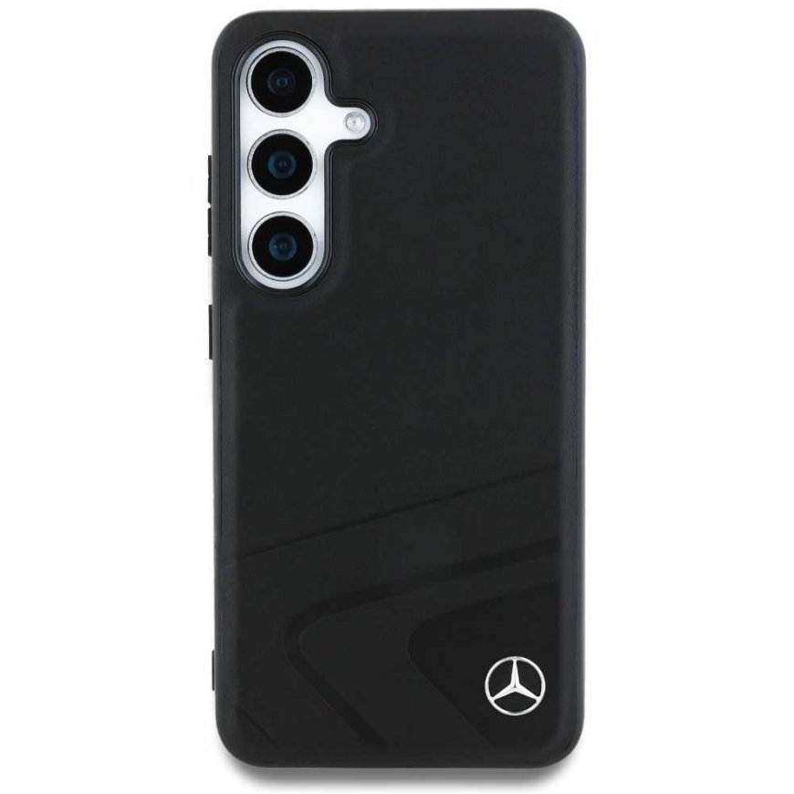 Case Mercedes Leather Horizontal Debossed Curves MagSafe for Samsung Galaxy S25 black – 5