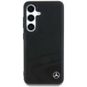 Case Mercedes Leather Horizontal Debossed Curves MagSafe for Samsung Galaxy S25 black Case Mercedes Leather Horizontal Debossed Curves MagSafe for Samsung Galaxy S25 black