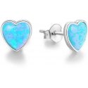 Beneto Silver Heart Earrings with Opal Crystals AGUP1186 Beneto Silver Heart Earrings with Opal Crystals AGUP1186