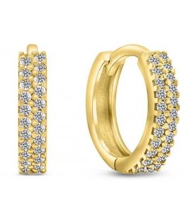 Brilio Silver Brilio Silver Gold Plated Hoop Earrings with Zirconia EA502Y