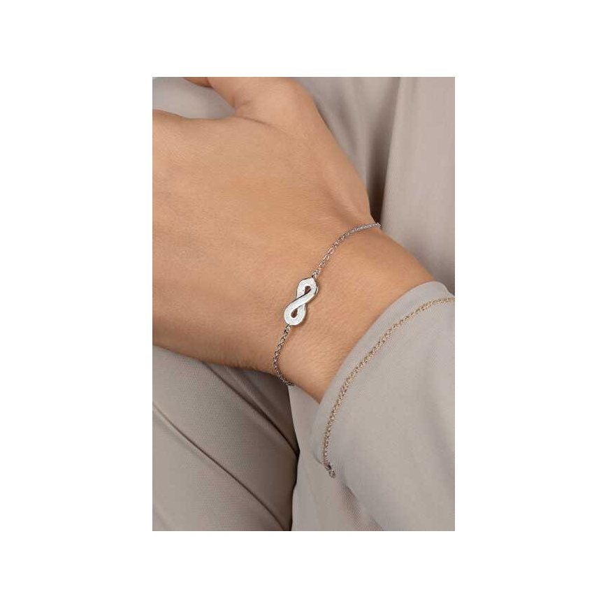 Brilio Silver Sidabrinė apyrankė su baltu opalu Infinity BRC208W – 2